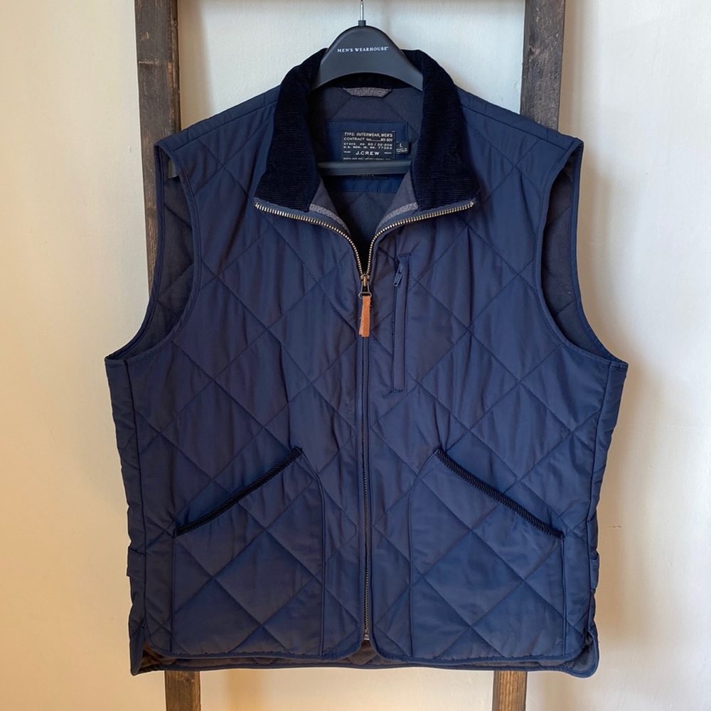 J. Crew Quilted Vest, Size L